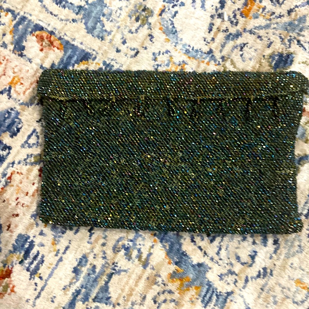 Vintage hand beaded small clutch